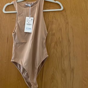 Zara bodysuit size small in nude